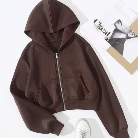 SHEIN Tops - SHEIN Chocolate Brown hoodie